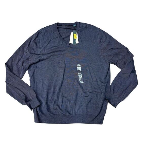 Perry Ellis Men's V-Neck Pullover Sweater 2XL Blue Striped Casual - Picture 1 of 6